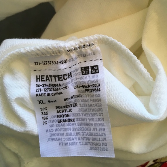 UNIQLO Off White Heattech Scoop Neck T -Shirt SzXL - Picture 4 of 4